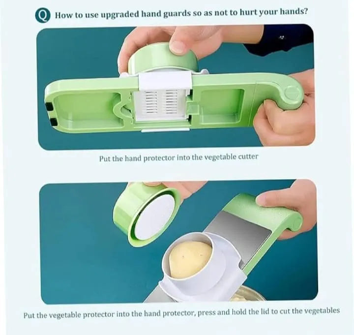 5-in-1 Stainless Steel Vegetable Cutter & Slicer