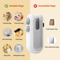 Portable Rechargeable Mini Sealer For Plastic Bags | Handheld Heat Sealing Machine