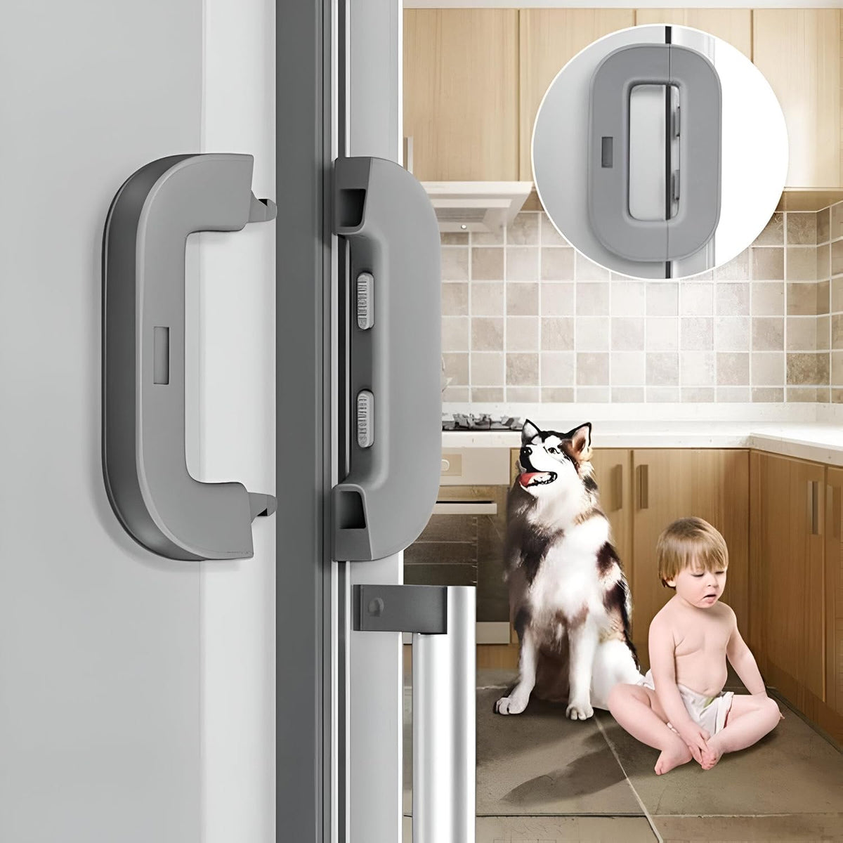 Child Safety Fridge Lock – Self Adhesive Baby Proof Lock for Refrigerator, Cabinets & Drawers | Strong, Easy Installation