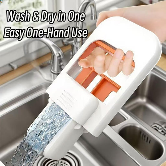 Foldable Mini Mop | Portable Self-Squeezing Wet & Dry Cleaner for Kitchen, Bathroom, Glass & Car
