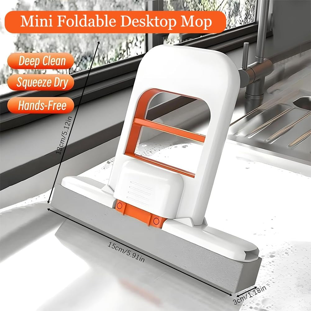 Foldable Mini Mop | Portable Self-Squeezing Wet & Dry Cleaner for Kitchen, Bathroom, Glass & Car