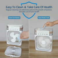 Portable Air Cooler Fan – 3-in-1 Mini AC Desktop Humidifier 7-Color LED