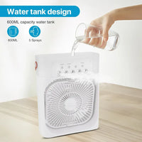 Portable Air Cooler Fan – 3-in-1 Mini AC Desktop Humidifier 7-Color LED